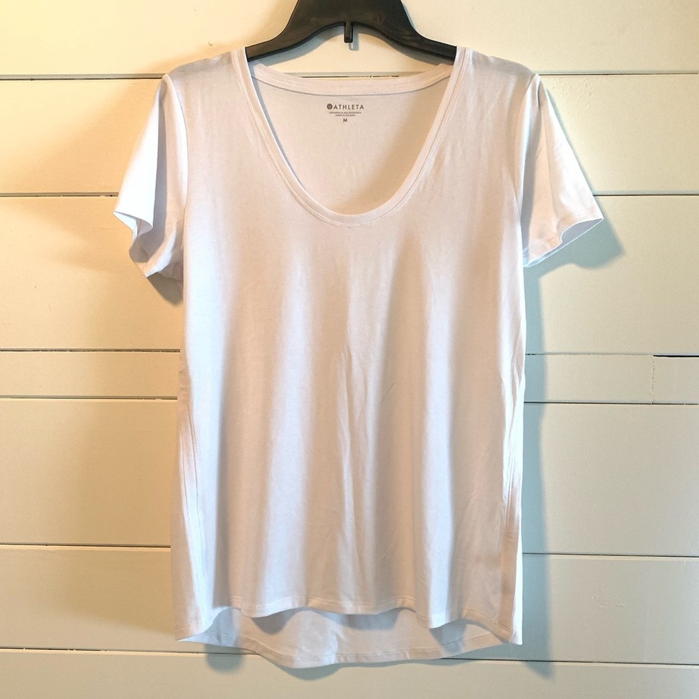Athleta Women’s White Short Sleeve Tee, size M